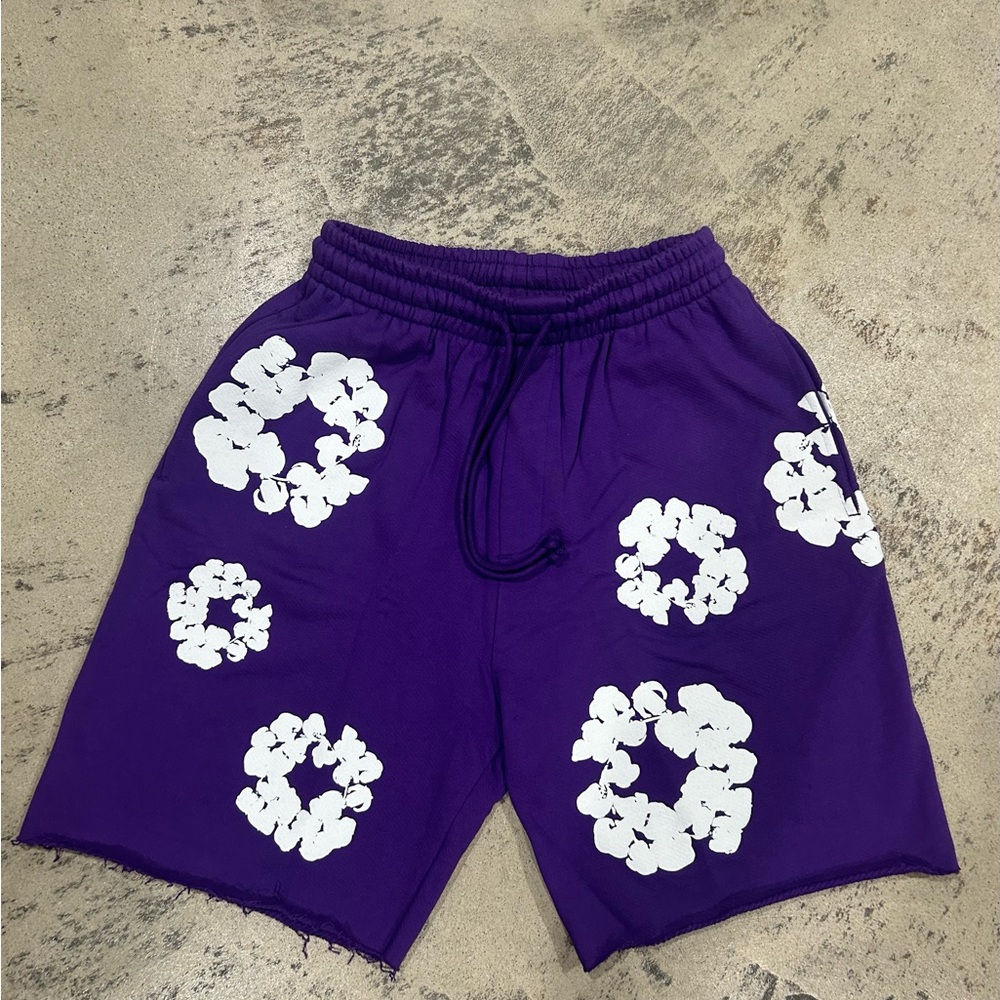 Denim Tears Cotton Wreath Purple Shorts